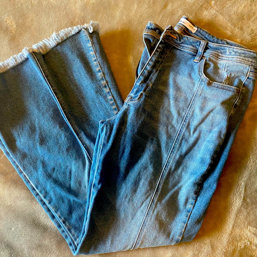 KanCan Flare High Rise Front Seam Jeans - Size 32 Short